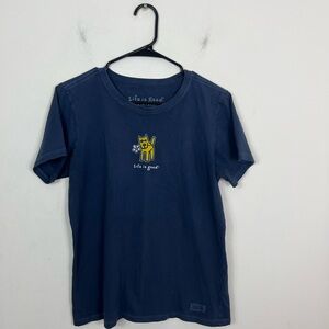 Life Is Good T-Shirt with Yellow Dog Design Sz M